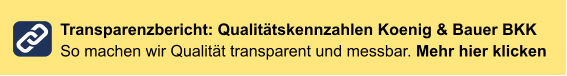 Transparenzbericht: Qualitätskennzahlen Koenig & Bauer BKKSo machen wir Qualität transparent und messbar. Mehr hier klicken