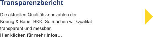 Transparenzbericht Die aktuellen Qualitätskennzahlen der Koenig & Bauer BKK. So machen wir Qualität transparent und messbar. Hier klicken für mehr Infos…