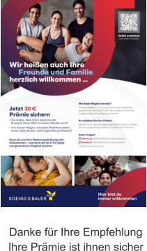 Danke für Ihre EmpfehlungIhre Prämie ist ihnen sicher